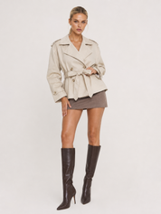 Cappotto trench oversize con cintura Aurora - Beige