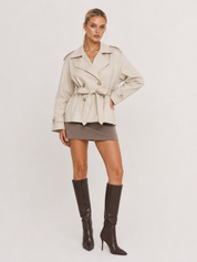Cappotto trench oversize con cintura Aurora - Beige