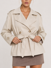 Cappotto trench oversize con cintura Aurora - Beige