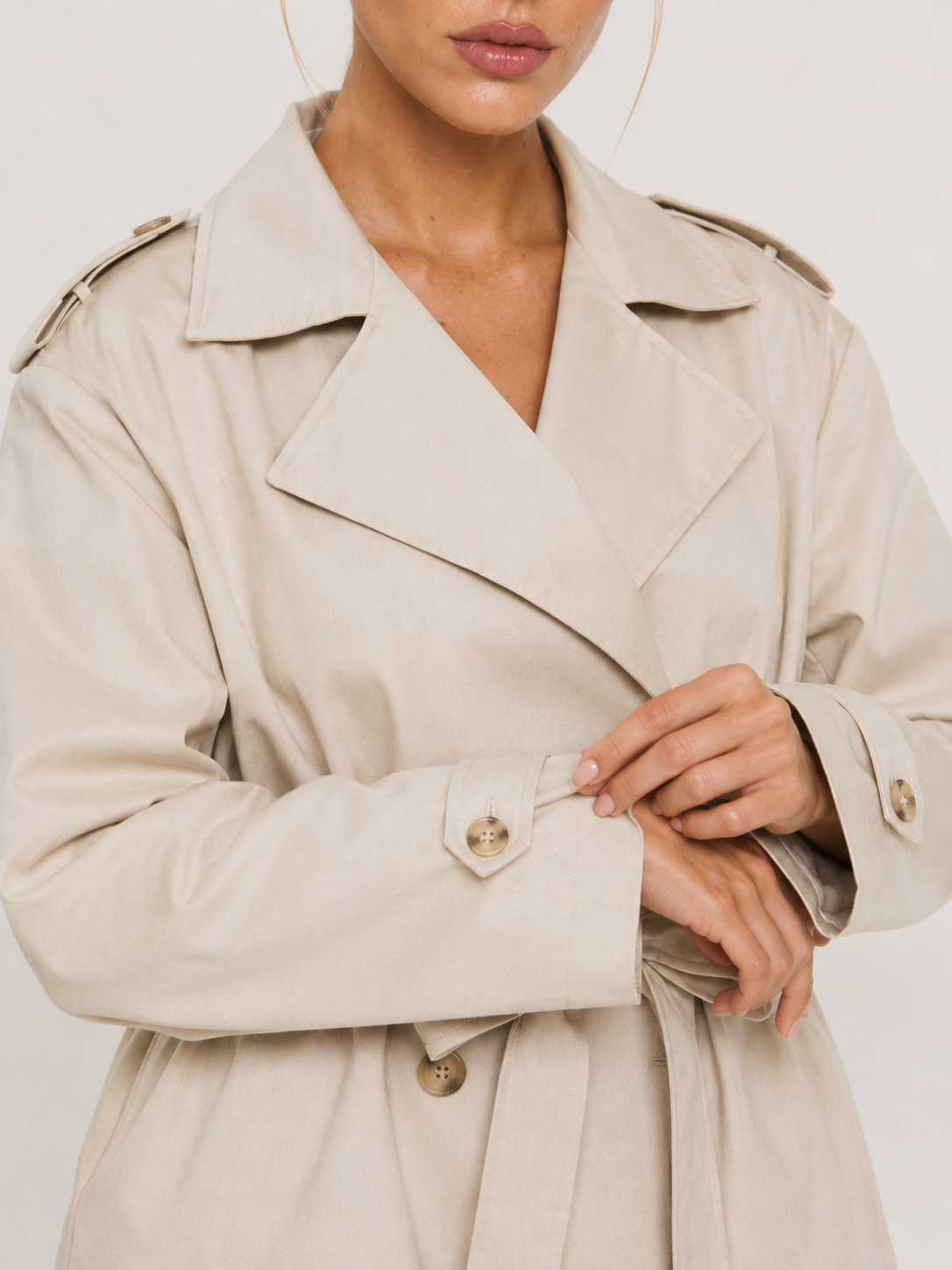 Cappotto trench oversize con cintura Aurora - Beige