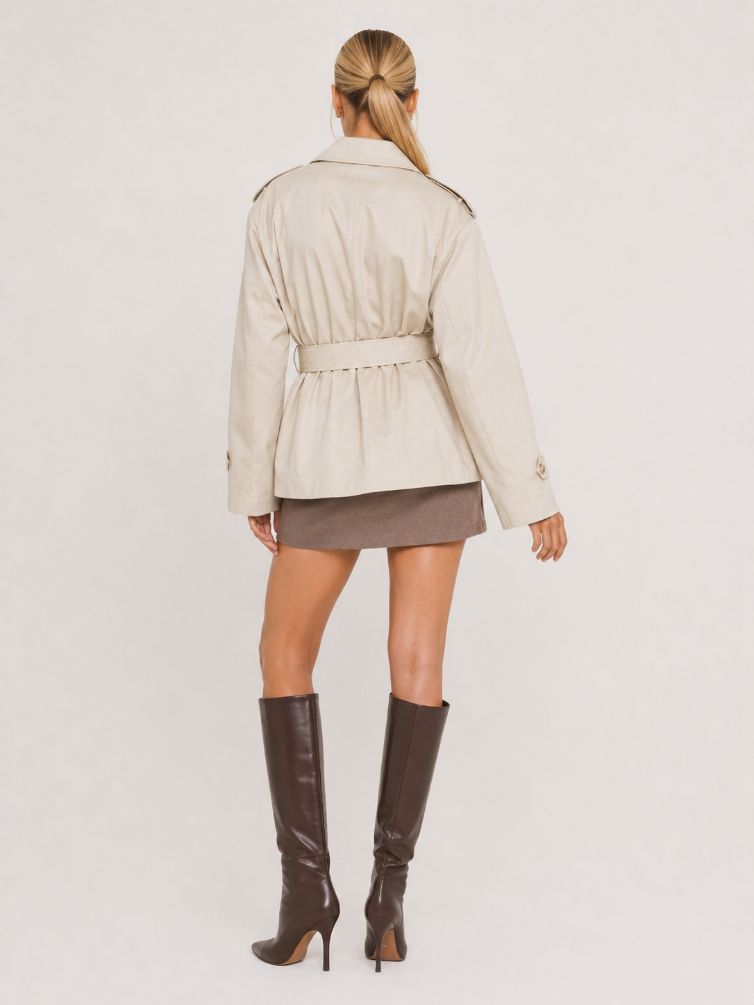 Cappotto trench oversize con cintura Aurora - Beige