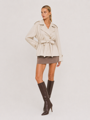 Cappotto trench oversize con cintura Aurora - Beige