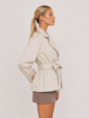Cappotto trench oversize con cintura Aurora - Beige