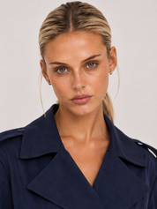 Trench coat oversize con cintura Aurora - blu navy