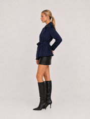 Trench coat oversize con cintura Aurora - blu navy