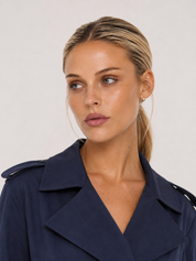 Trench coat oversize con cintura Aurora - blu navy