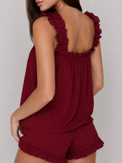 Judy | Gathered Tank and Shorts Pajama Set