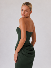 Rosie | Abito lungo drappeggiato senza spalline