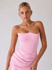 Rosie | Abito lungo drappeggiato senza spalline