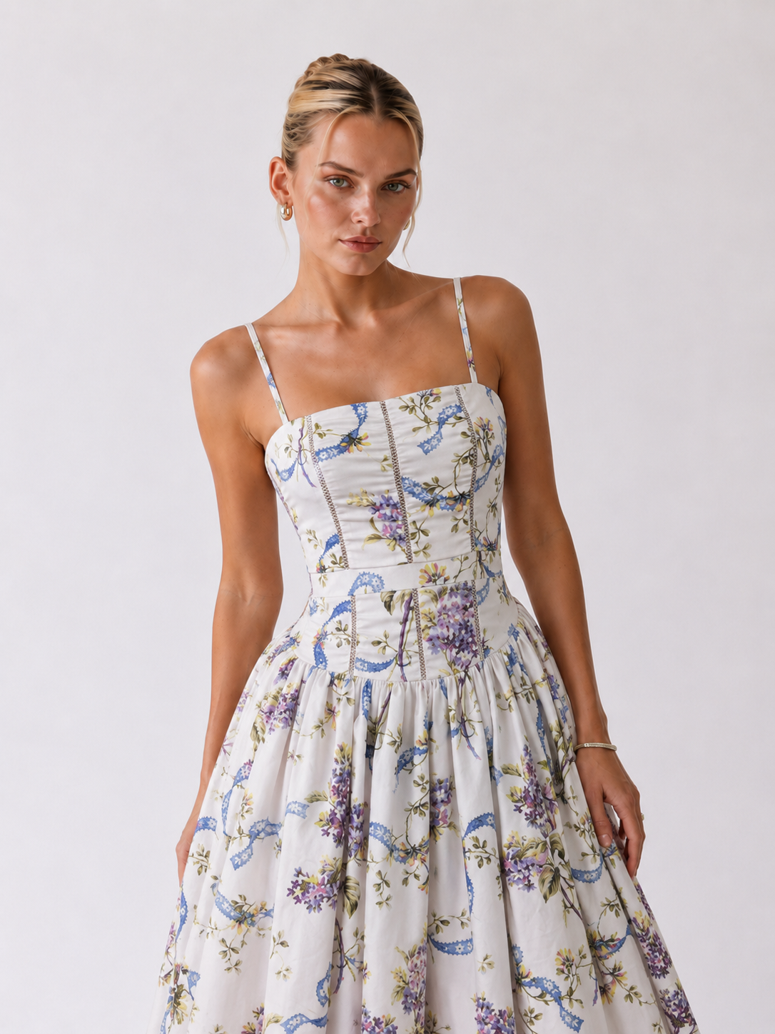 Stella | Floral Corset Midi Dress