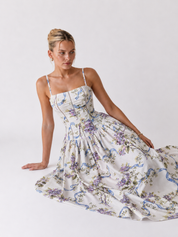 Stella | Floral Corset Midi Dress