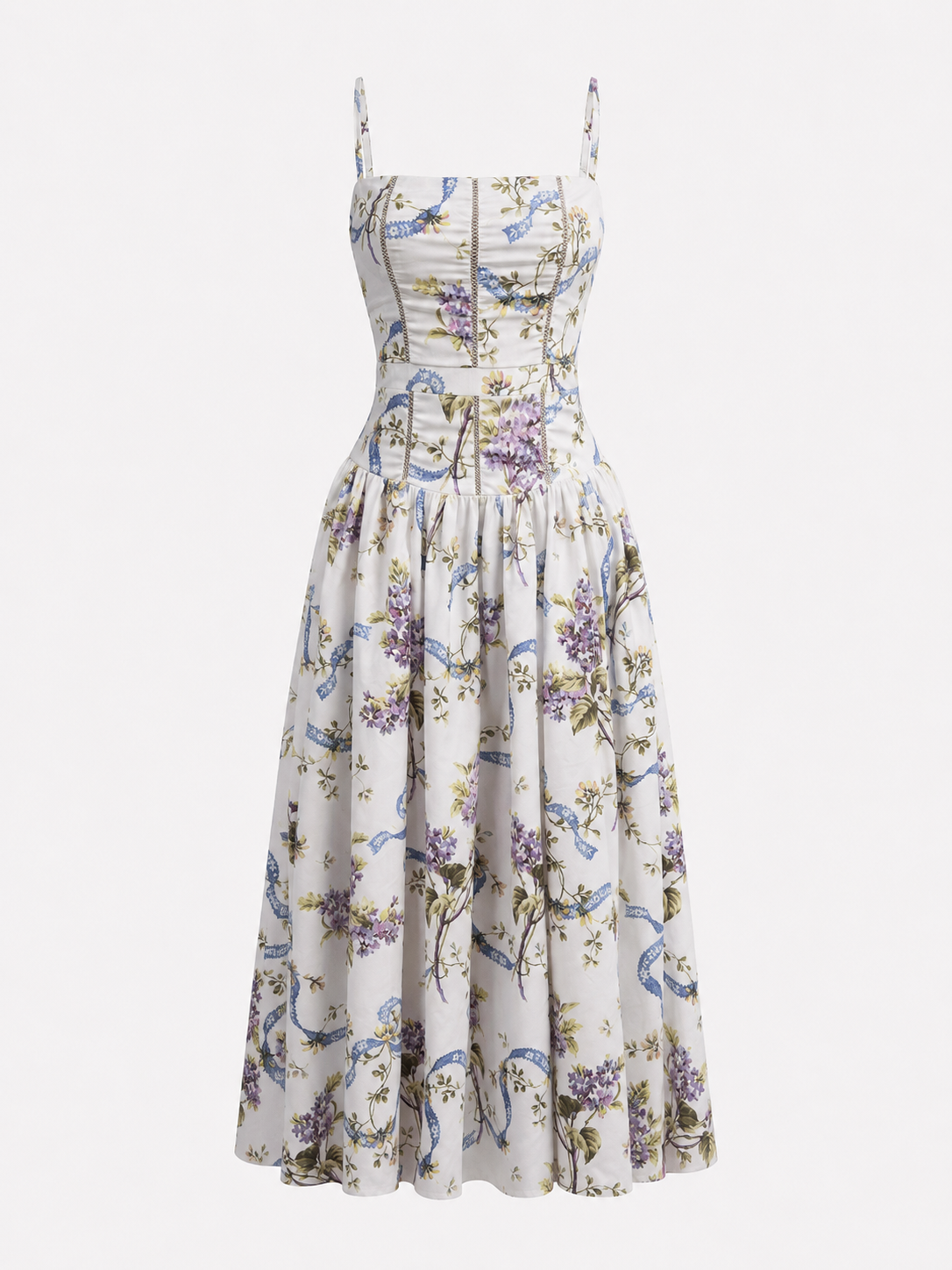 Stella | Floral Corset Midi Dress