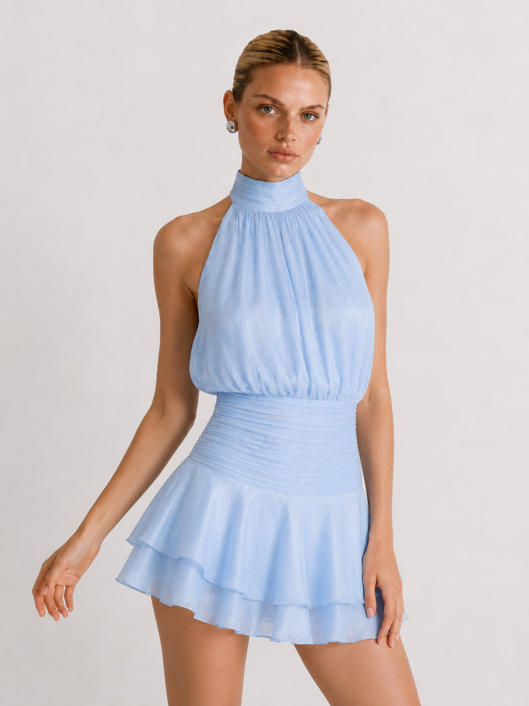 Vittoria | Pleated Ruffle Mini Dress