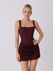 Sophie | Robe courte corset drapée