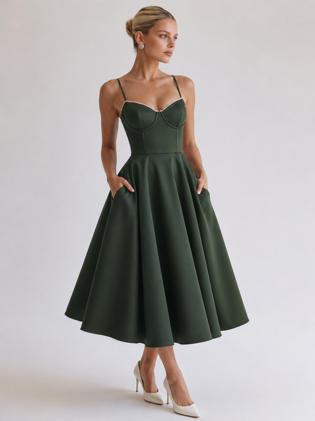 Hope | Neckline A-Line Midi Dress