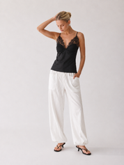 Emilie | Sleveless Lace-Trim Top