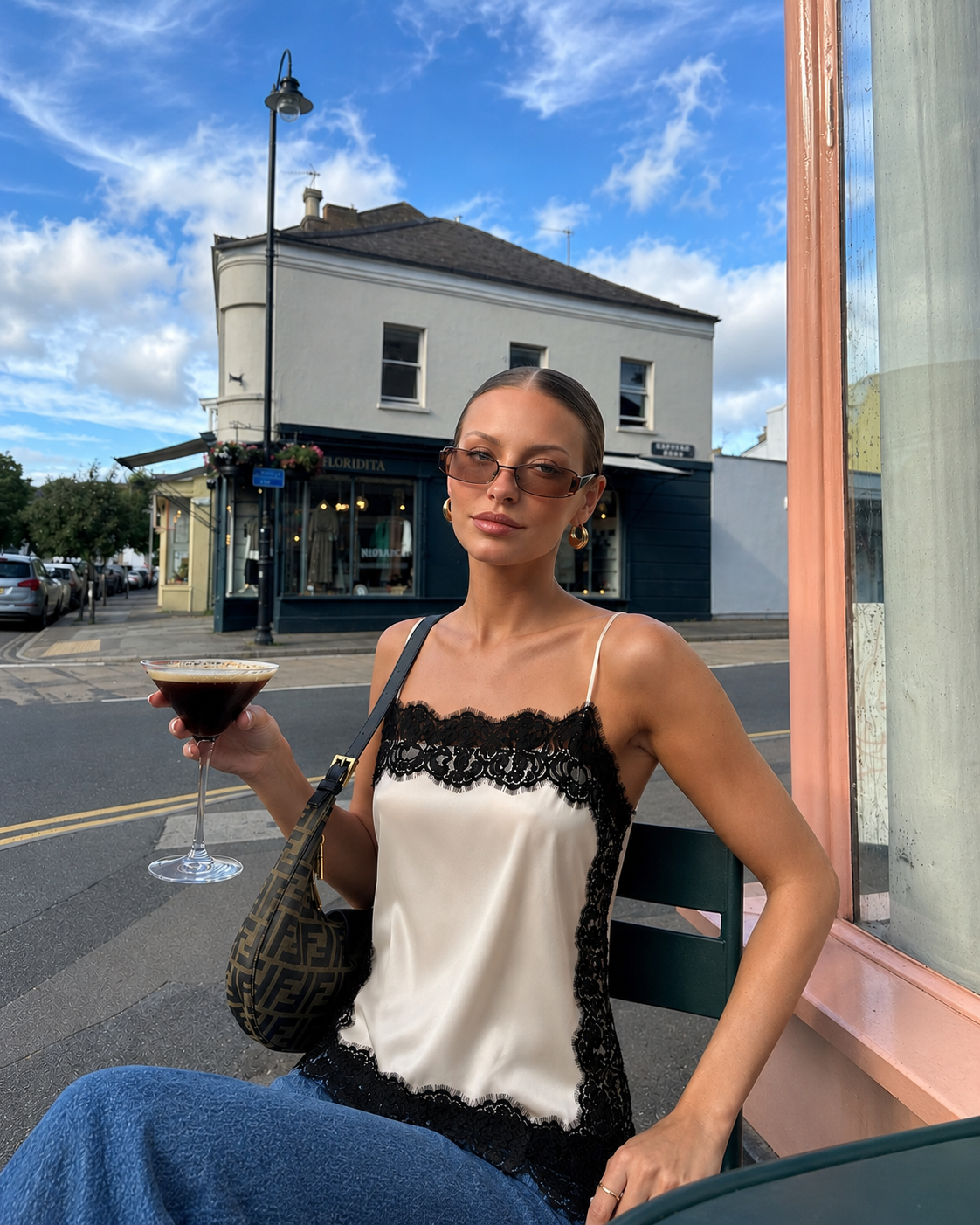 Irina | Black Lace Trim Top