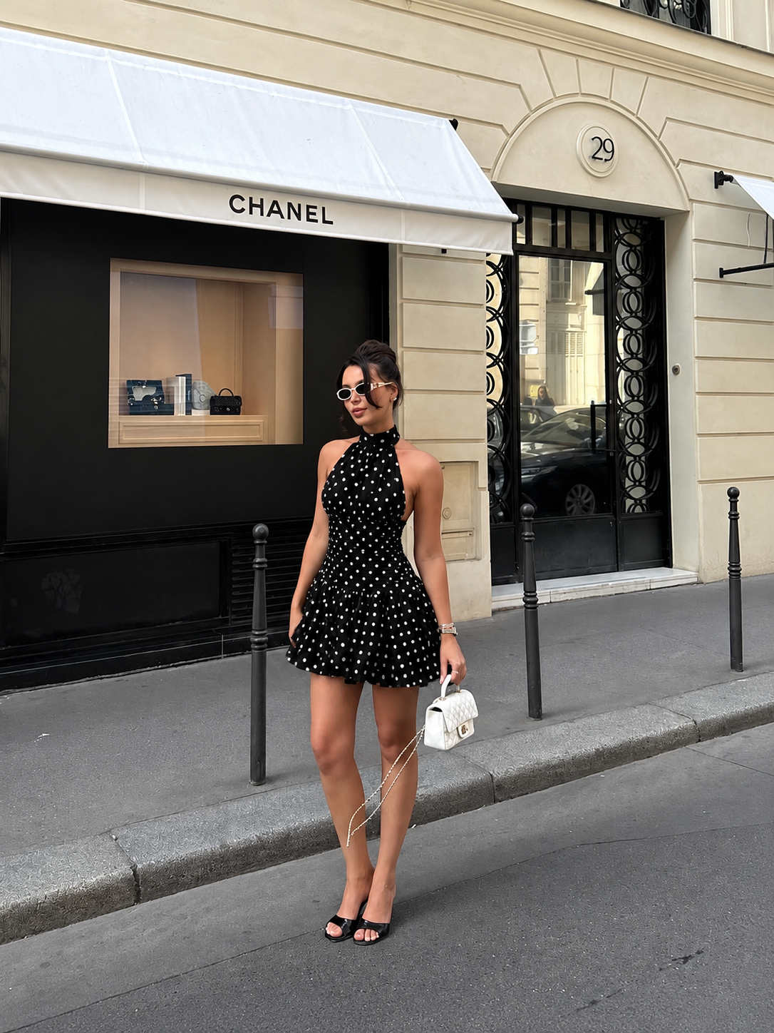 Beverly | Polka Dot Halter Mini Dress