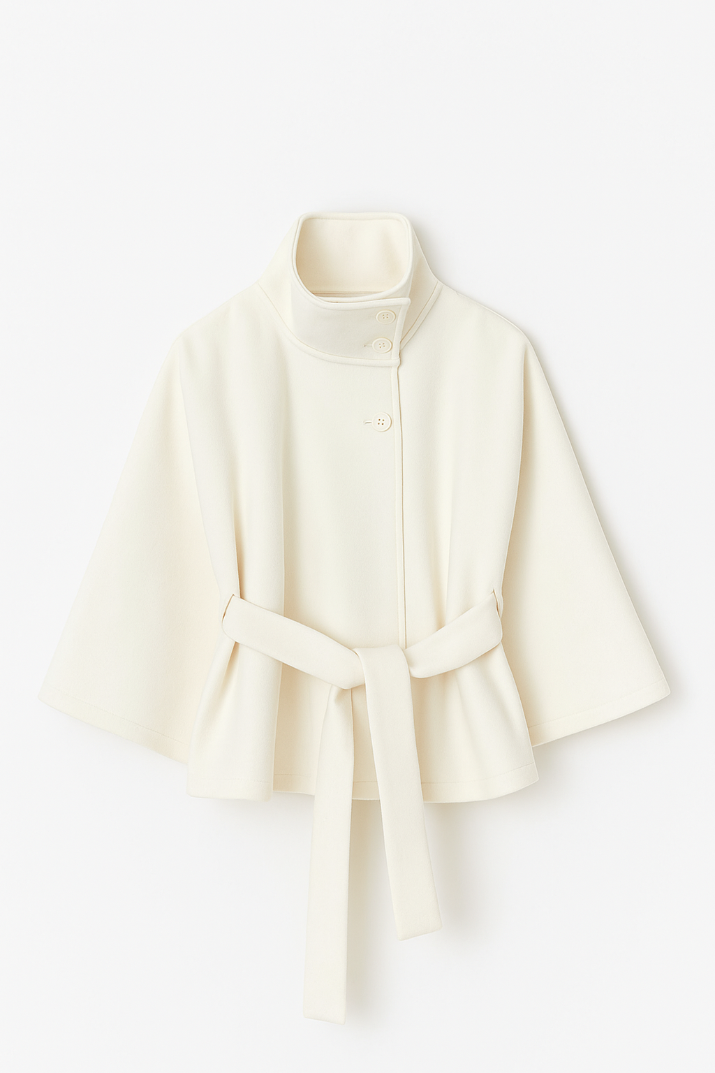 Chloe | High-Neck Belted Cape Jacket
