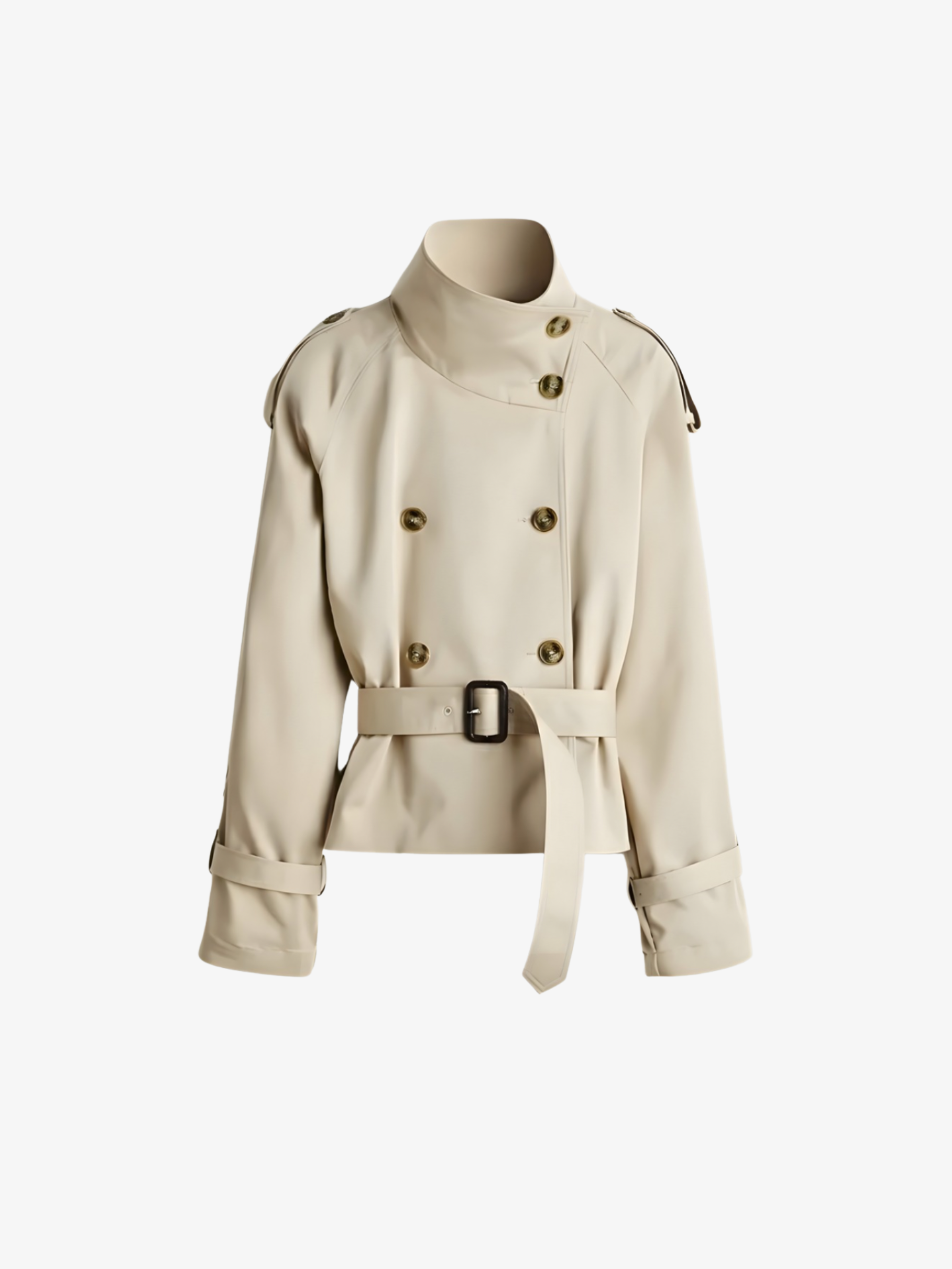 Trenchcoat mit hohem Kragen und Gürtel | Isabelle