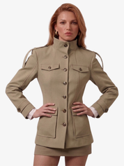 Florence | Strukturierte Baumwolljacke mit Knopfleiste