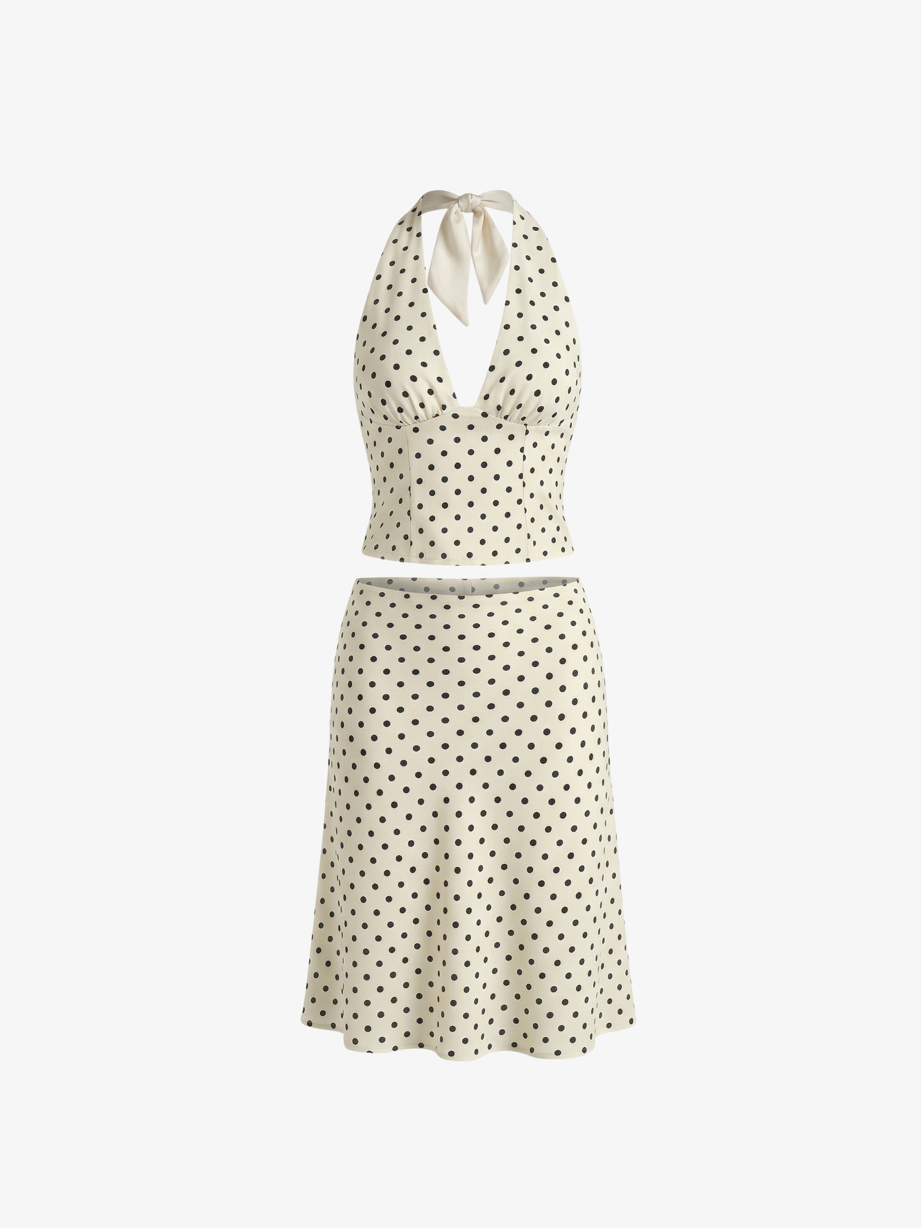 Michelle | Polka-Dot-Oberteil und Rock-Set