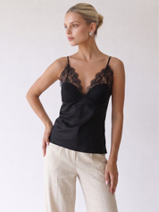 Emilie | Sleveless Lace-Trim Top