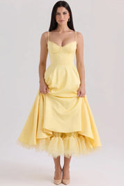 Hope Abito midi a linea A - Giallo
