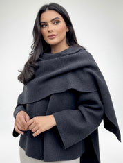 Iris | Cowl Neck Cape Coat for Women