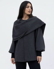 Iris | Cowl Neck Cape Coat for Women