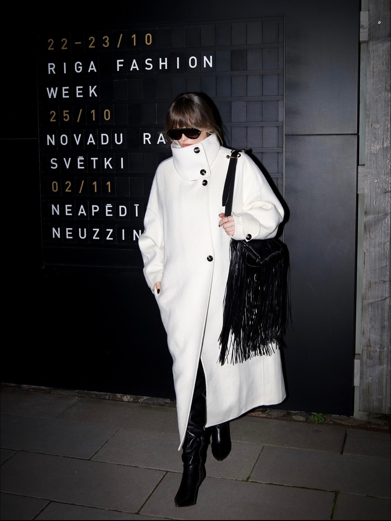 Amaya | Elegant High-Neck Long Coat