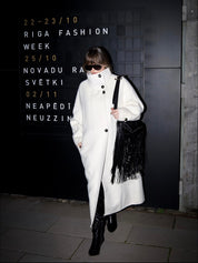 Amaya | Elegant High-Neck Long Coat