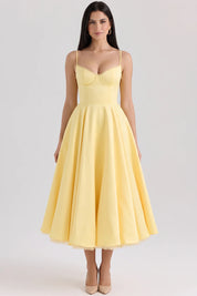 Hope Abito midi a linea A - Giallo