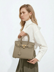 Elena | Strukturierte Leder-Top-Handle-Tasche