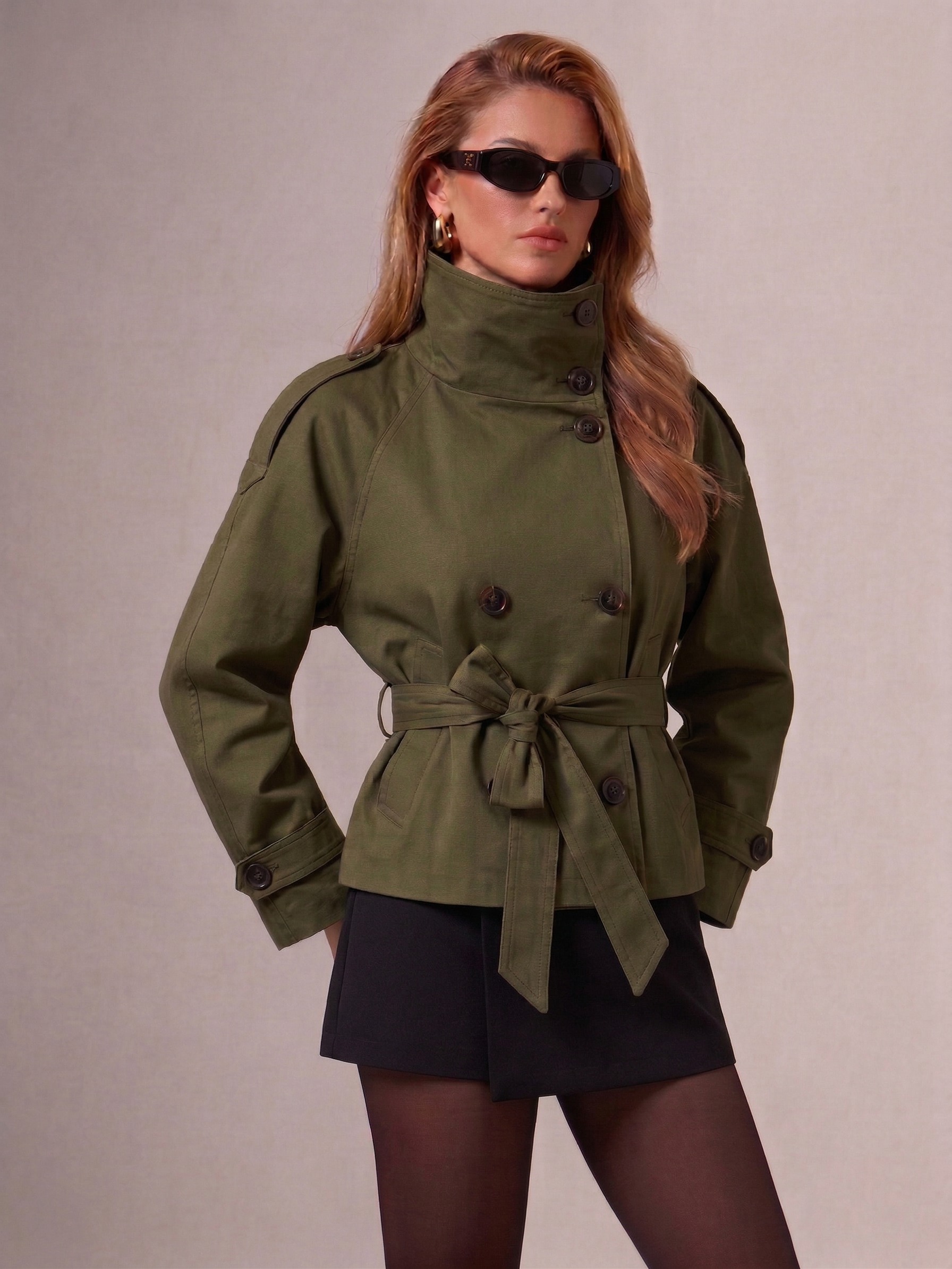 Cath | Kurzer Trenchcoat mit Gürtel