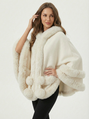 Norvège | Cape d'hiver bordée de fausse fourrure