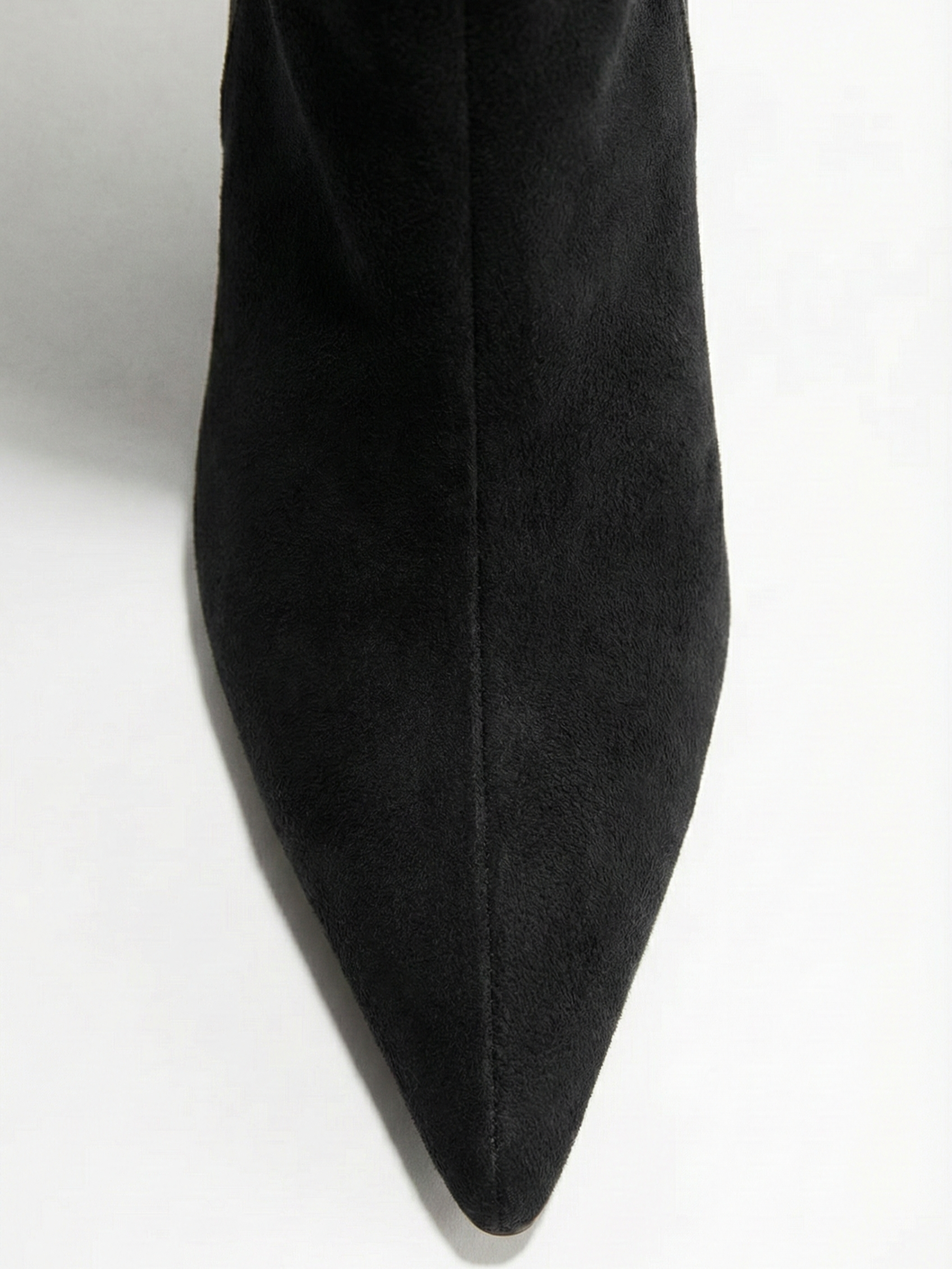 Damen kniehohe Wildlederstiefel mit schlankem geradem Schaft und spitzer Spitze