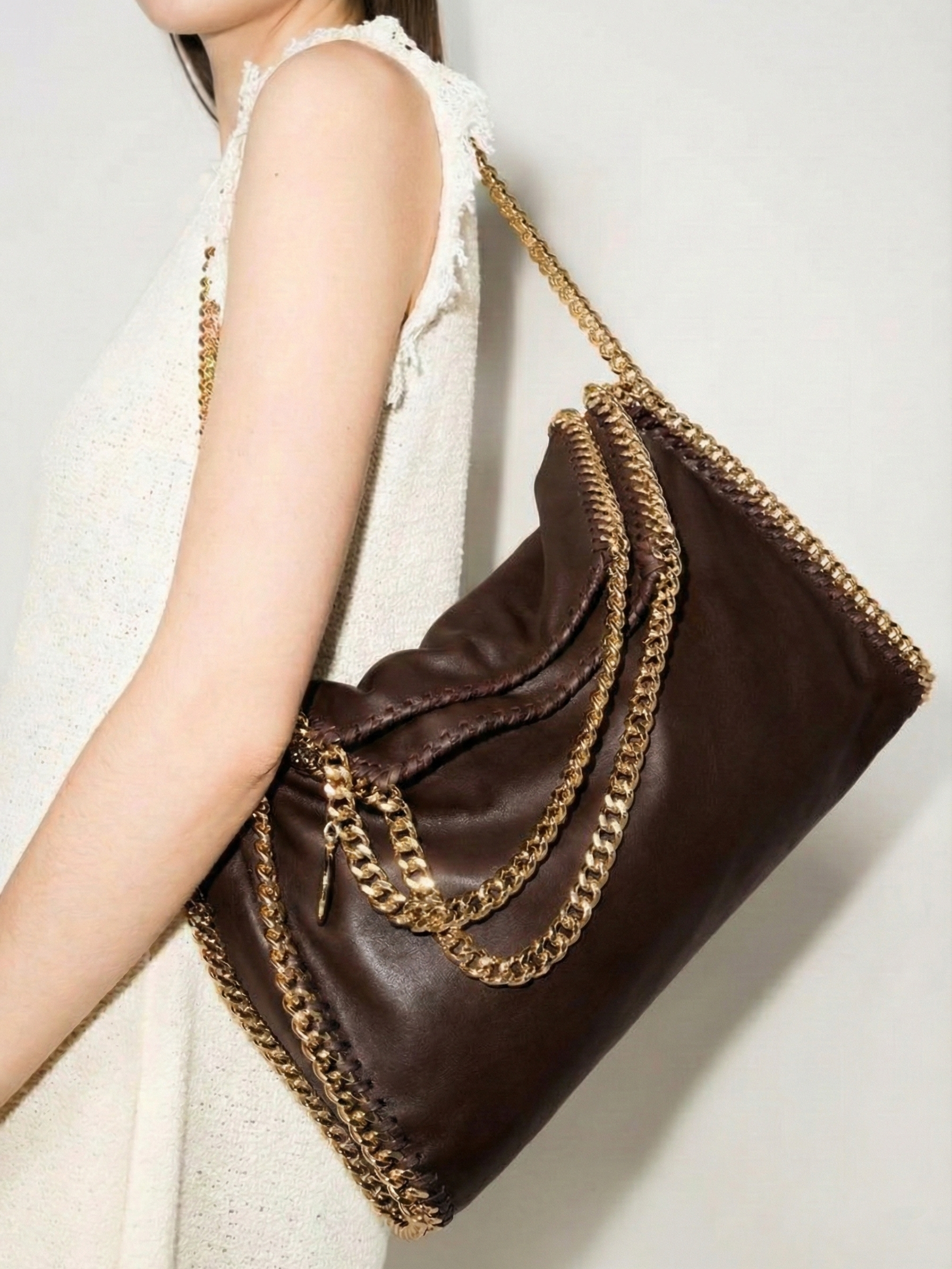 Skyla | Borsa tote in morbida similpelle con tracolla a catena