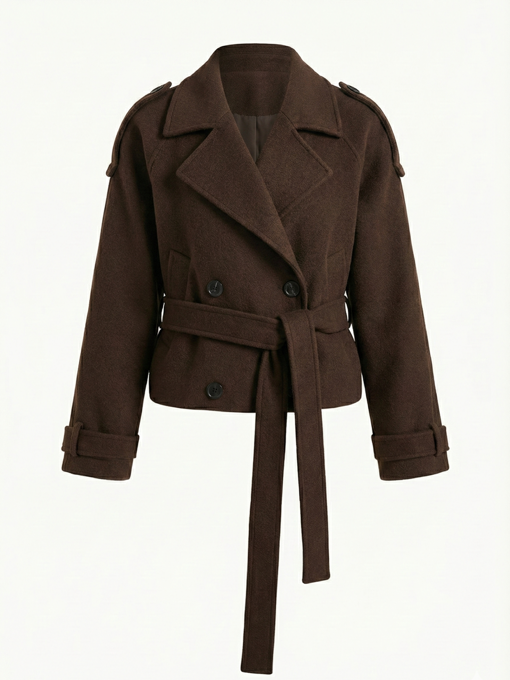 Camille | Veste trench courte marron mélangé