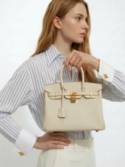 Elena | Strukturierte Leder-Top-Handle-Tasche