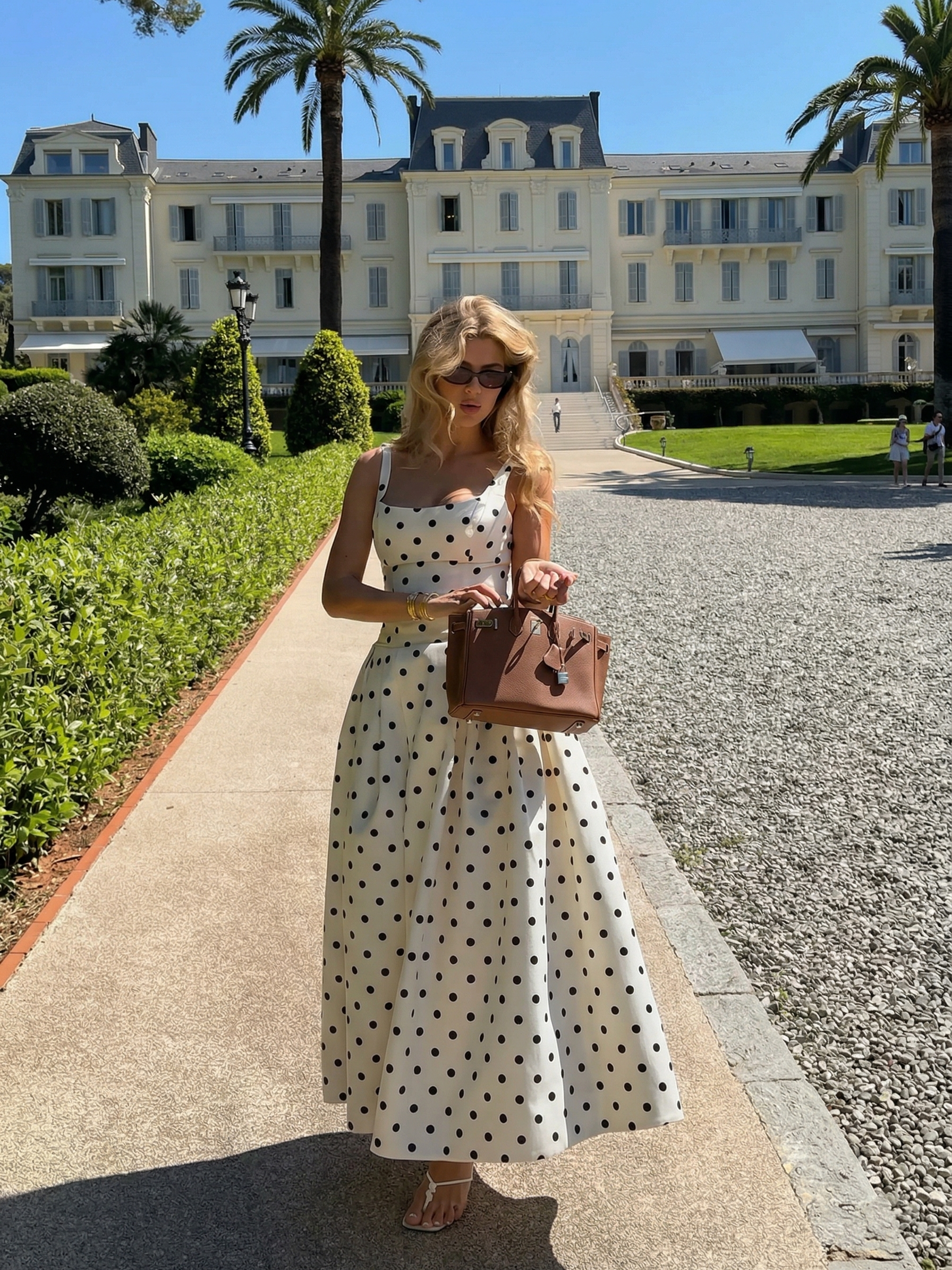 Anna | Polka Dot Midi A-Line Dress