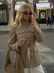 Florence | Strukturierte Baumwolljacke mit Knopfleiste