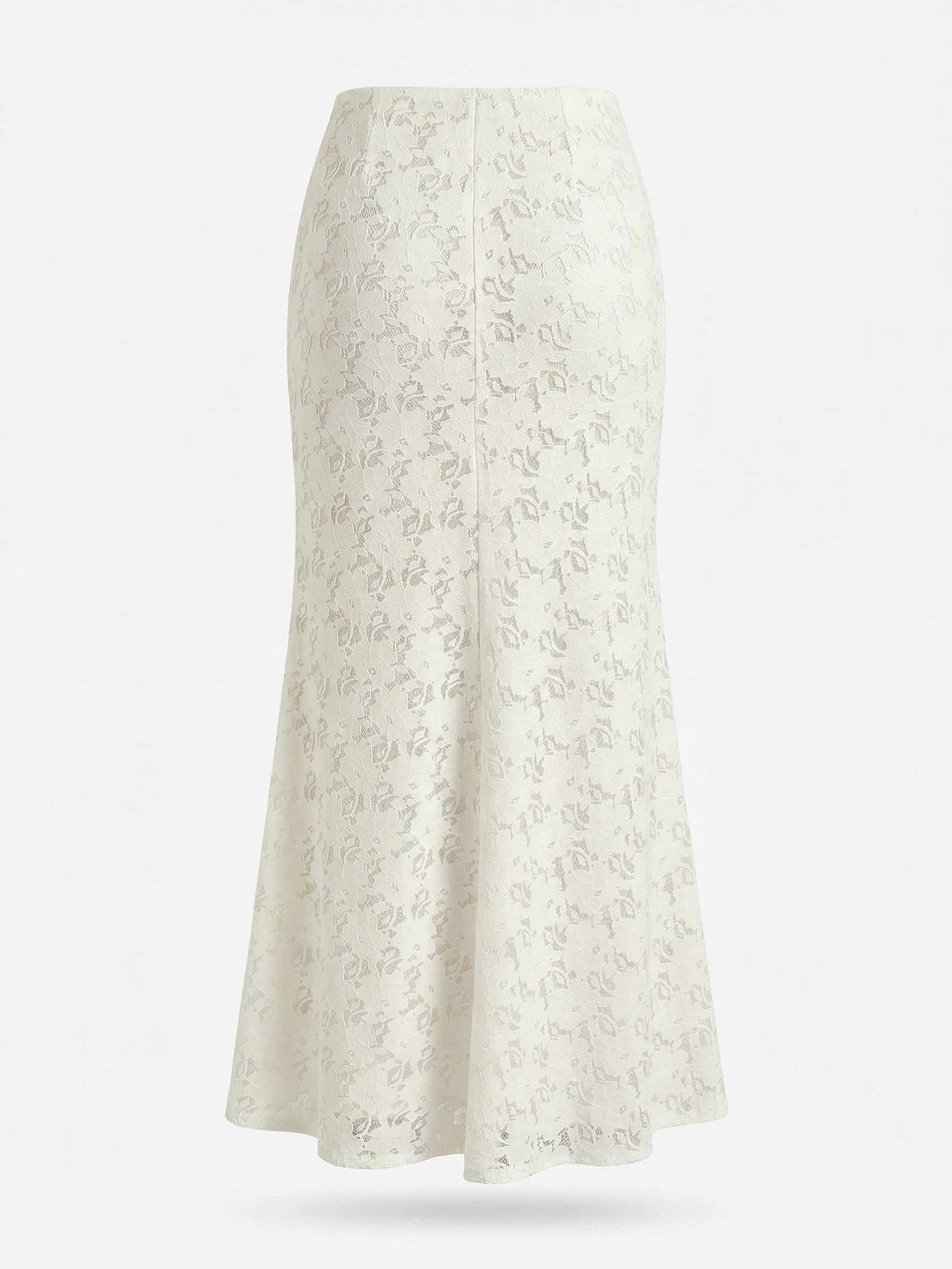 Claire | White Floral Lace Maxi Skirt