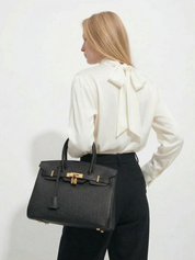 Elena | Strukturierte Leder-Top-Handle-Tasche
