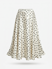 Mathilde | Polka Dot Tiered Satin Maxi Skirt
