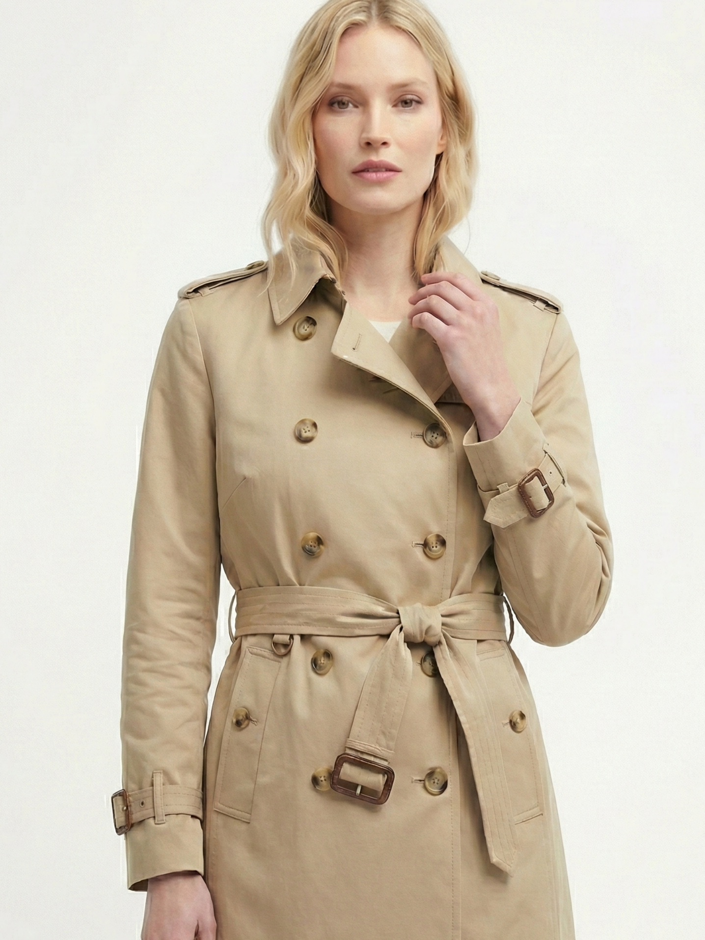 Letifen | Double-Breasted Belted Trench Coat