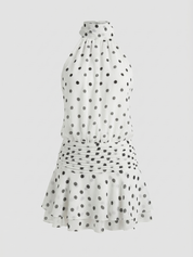 Beverly | Polka Dot Halter Mini Dress