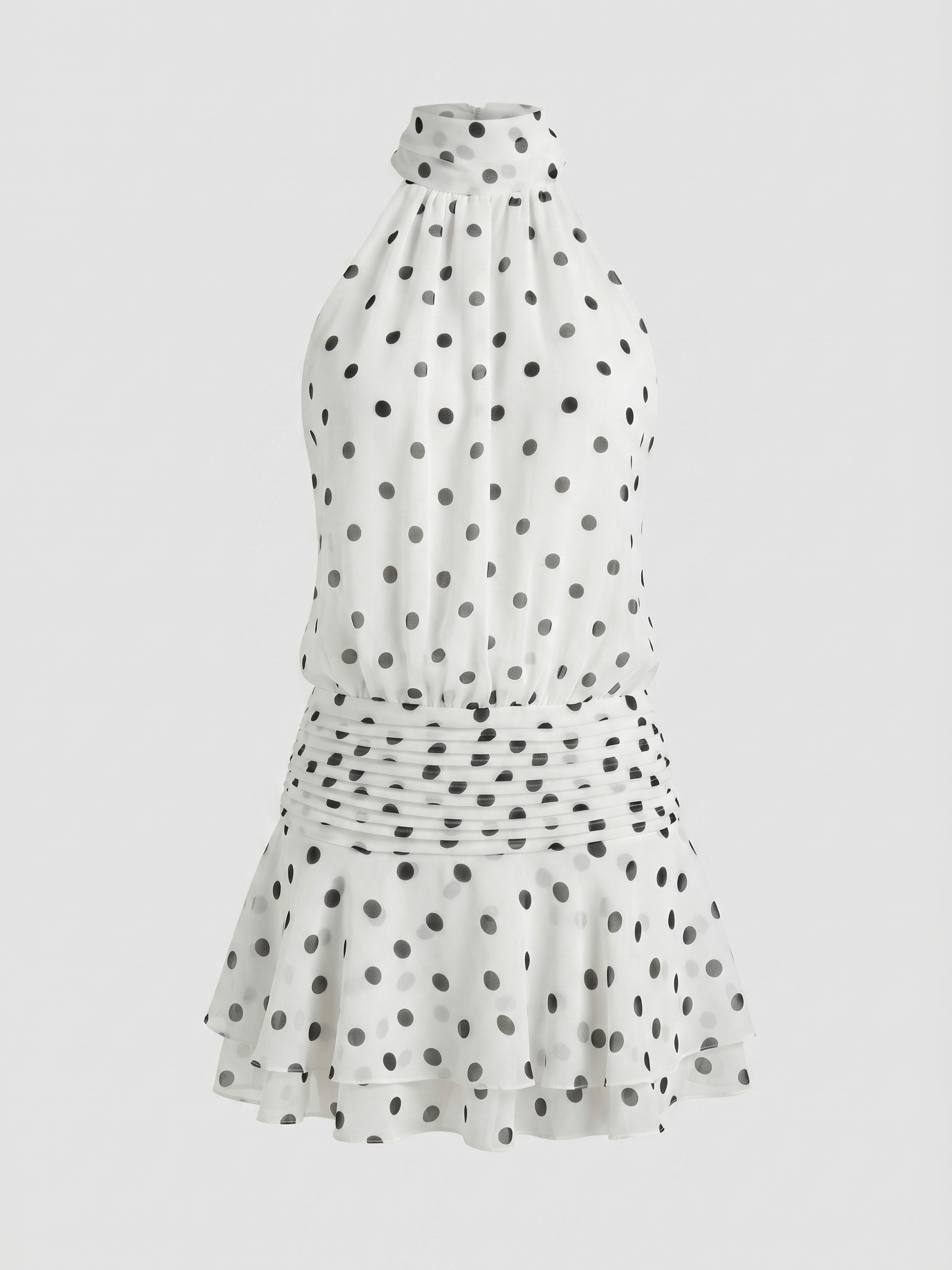 Beverly | Polka Dot Halter Mini Dress