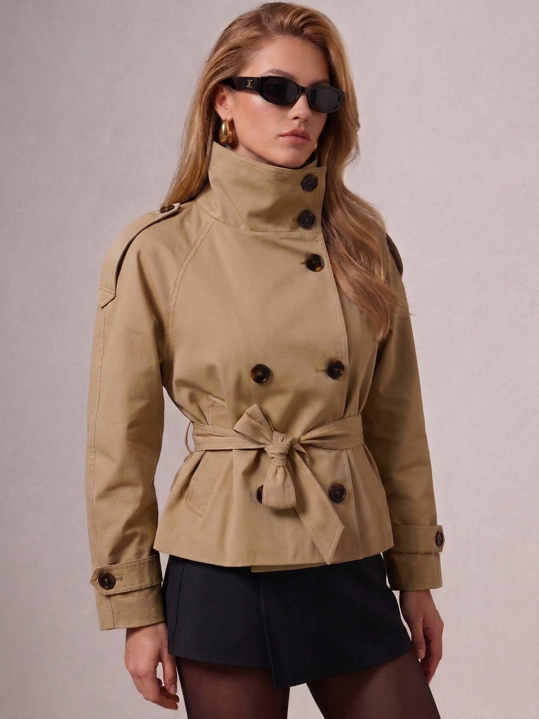 Cath | Kurzer Trenchcoat mit Gürtel