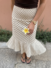 Sofia | Polka Dot Ruffle Maxi Skirt